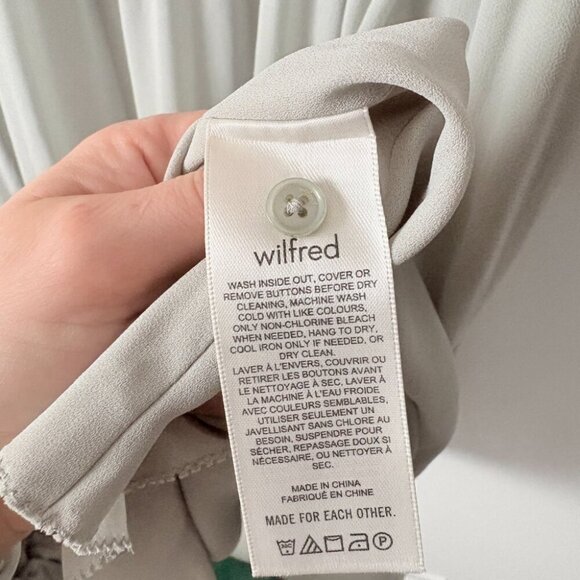Aritzia Wilfred Daydreamer Midi Dress Pleated Chiffon Light Sage Green Size XS - Picture 7 of 7